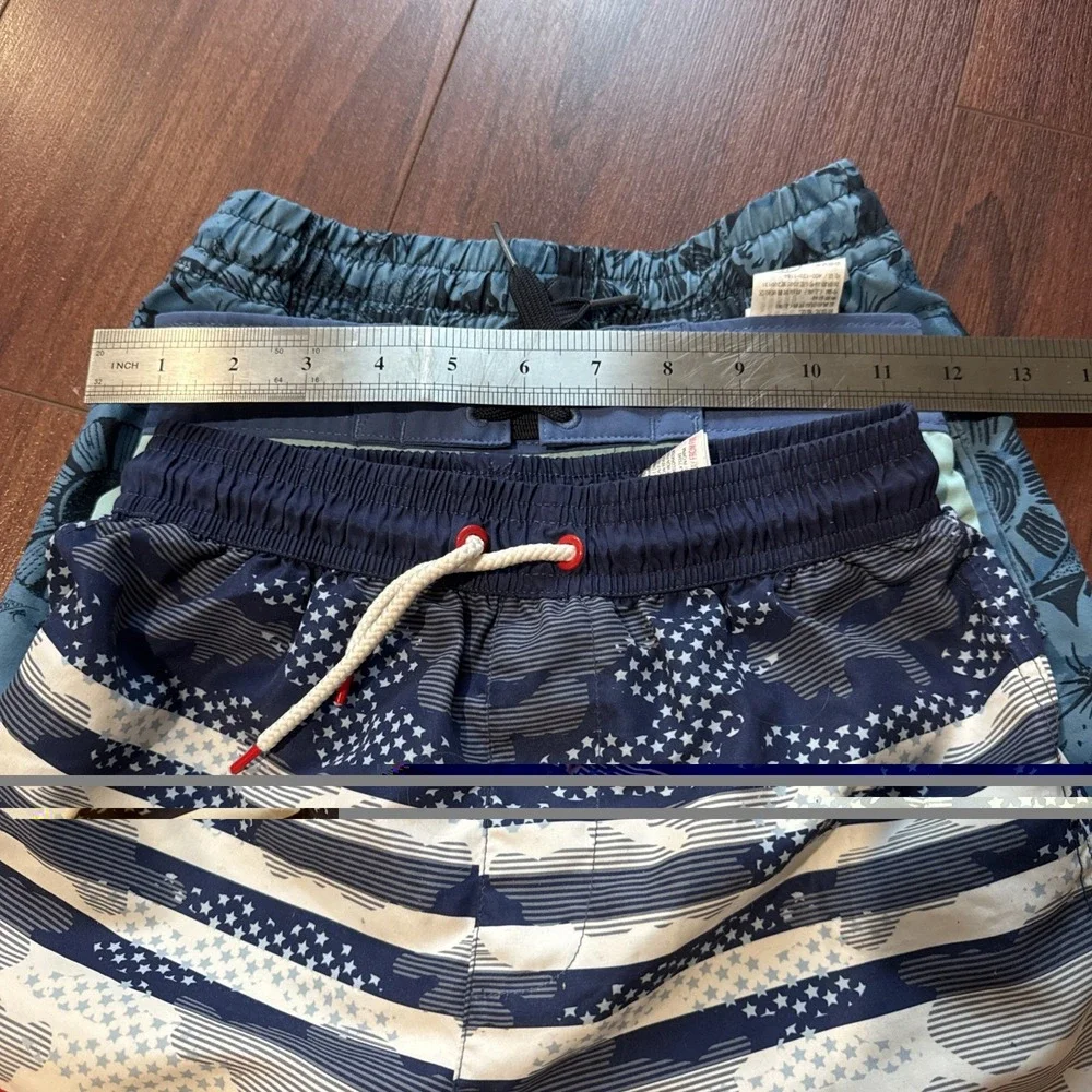 Boys 3pc Swim Trunks Lot Size 7/8 Quiksilver Abercrombie Tommy Bahama Blue Red